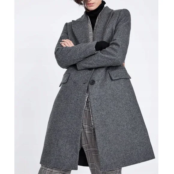 Zara Wool Blend Masculine Coat